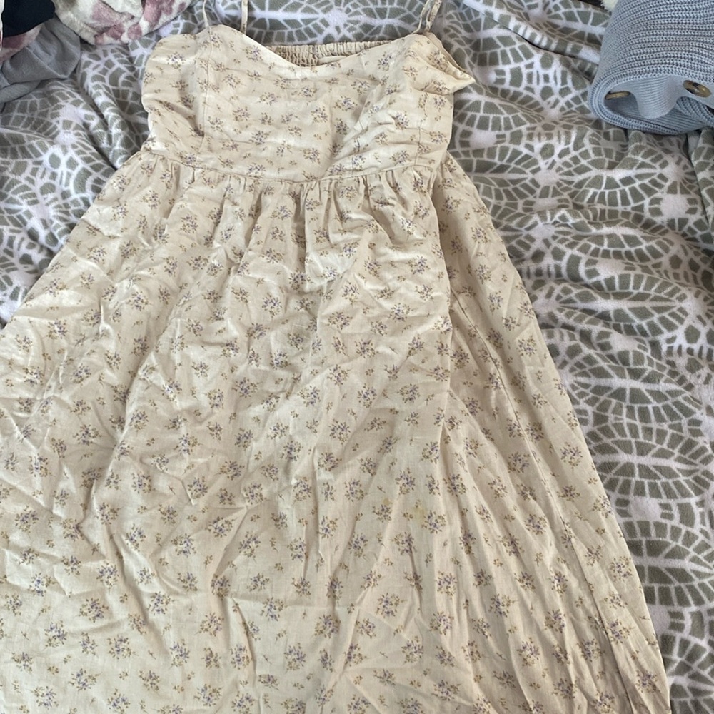 Beige floral dress